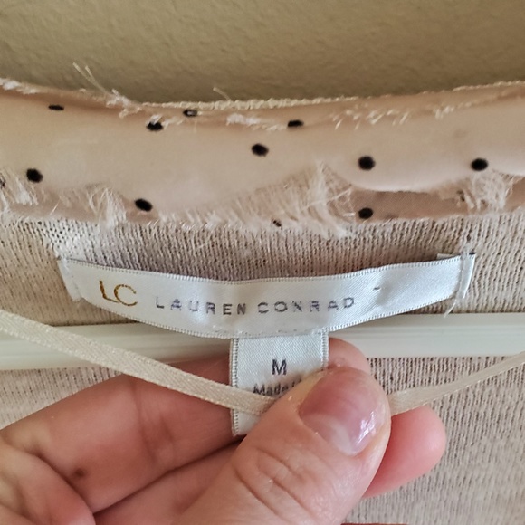 🪩 Lauren Conrad Tan open cardigan sz M - Picture 3 of 4